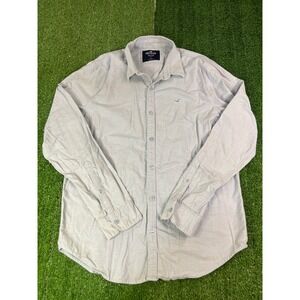 Hollister Epic Flex Mens LG Long Sleeve Button Down Shirt Light Blue Logo